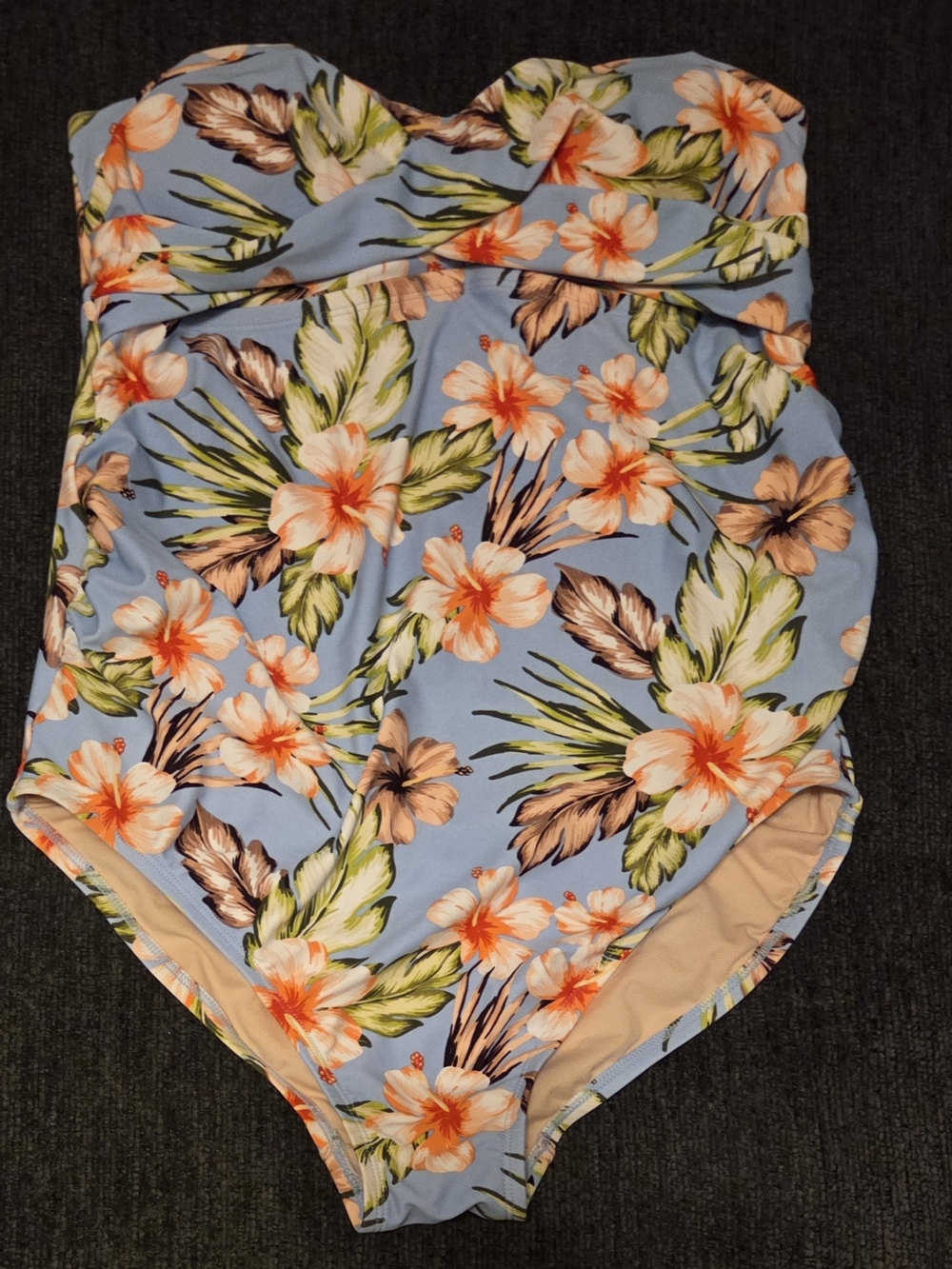 Isabel Maternity by Ingrid & Isabel Light Blue Floral One-Piece Swimsuit